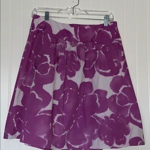 J. Crew Purple Watercolor Pocket Skirt